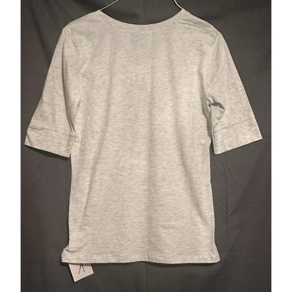 Juniors,Slim Fit 1/2 Sleeve Light Gray Active Basic Shirt Sz Large - Picture 2 of 6